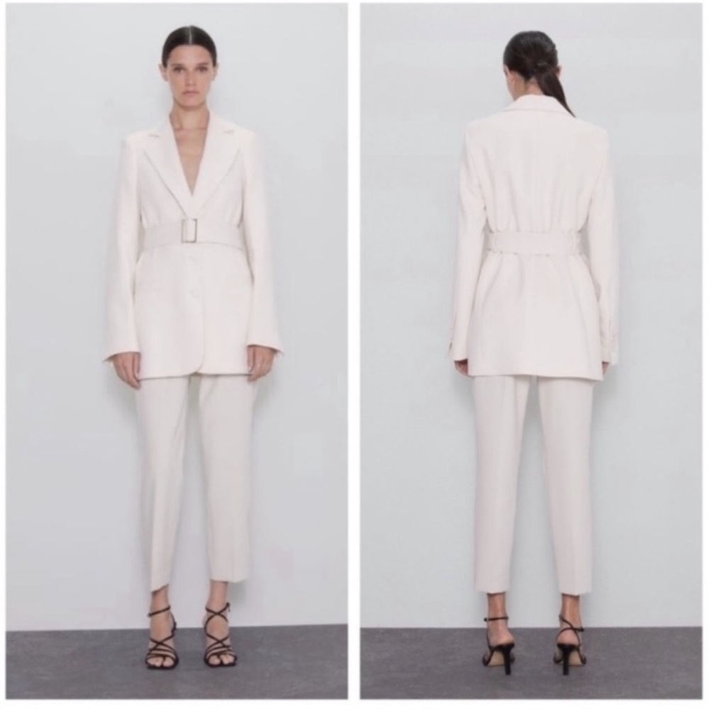 Zara ivory white long blazer/dress